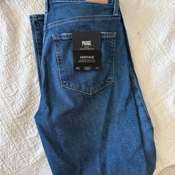 PAIGE Stevie straight leg jeans in soundcheck new nvr worn sz 30 w/33” inseam! - Picture 6 of 9
